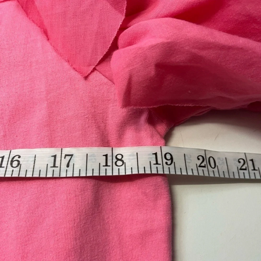Molly Bracken Lili Sidonio Ruffle Sleeve Preppy Soft Tee Shirt Blouse Top Pink-M - Picture 11 of 12
